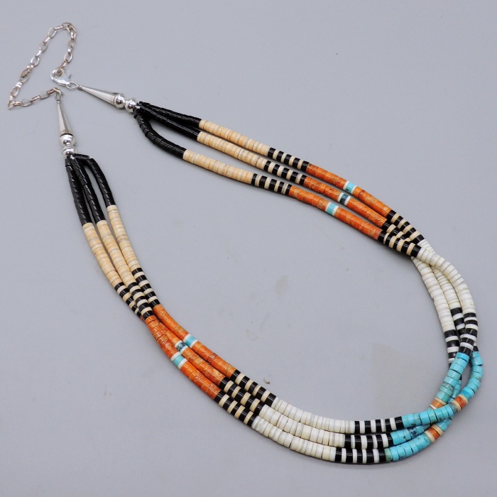 3 strand Multi-Color Choker by Dorene Calabaza (B) - Product Image