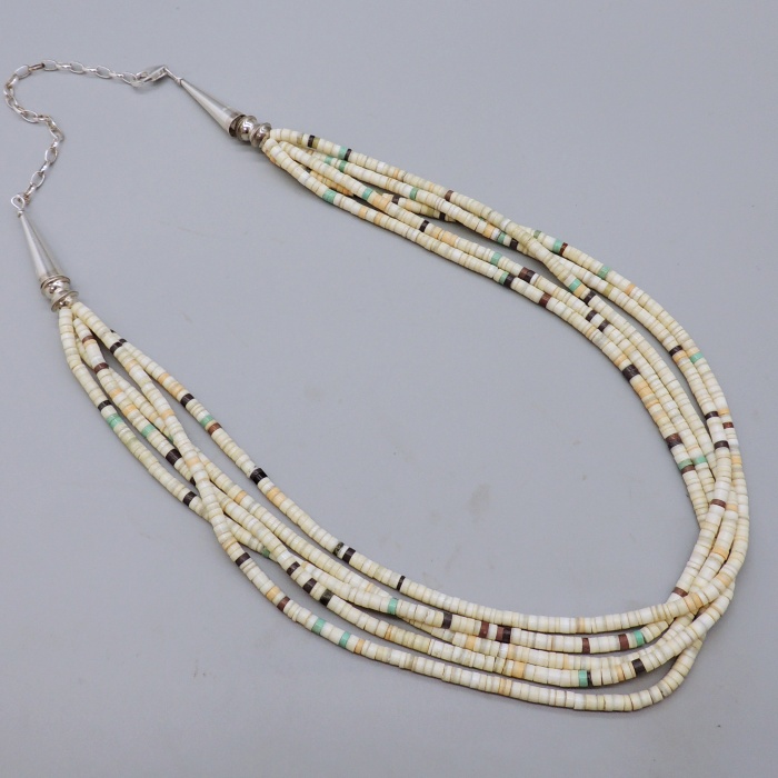 5 strand White Multi Color Necklace by Jose Rosetta - Product Image