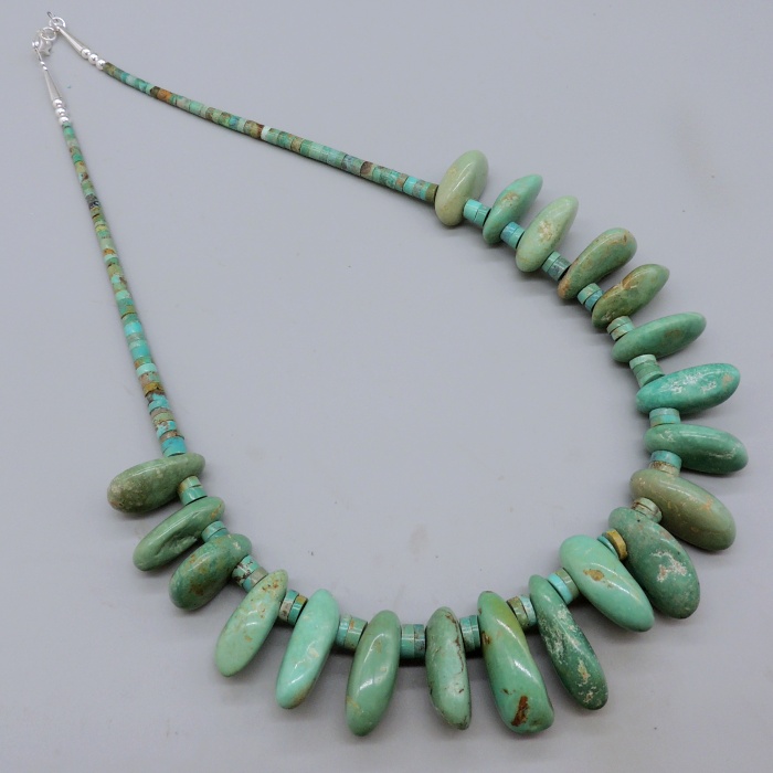 Blue/Green Tab Necklace by Laura Aguilar - Product Image