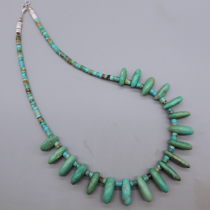 Blue/Green Tab Necklace by Laura Aguilar