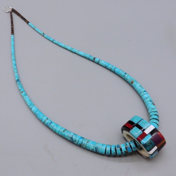 Inlaid Antler on Turquoise by Walter Garcia