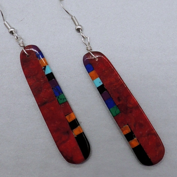 Red Coral Earrings by Ronald Chavez
