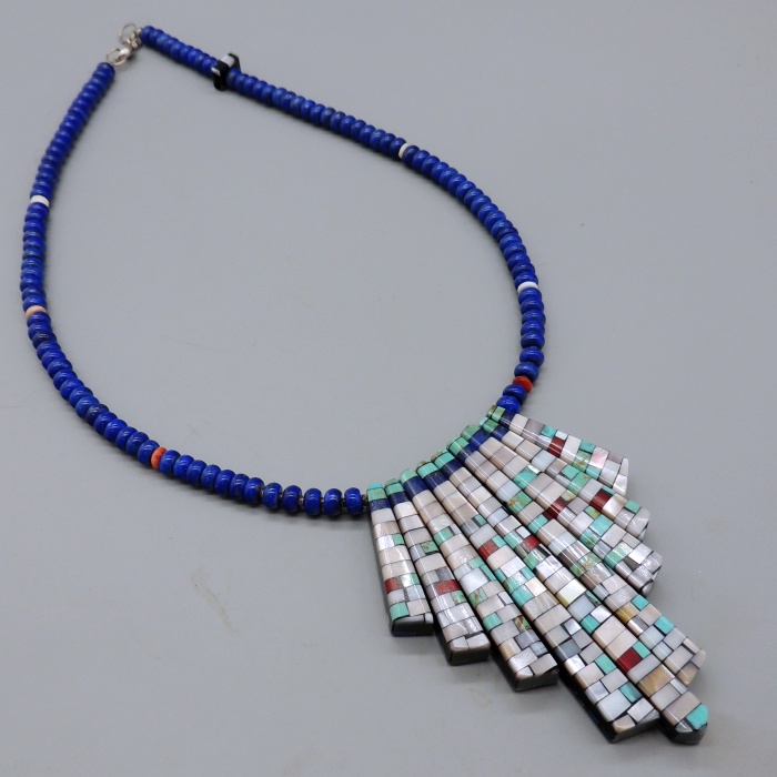 Reversible Lapis Necklace by Charlene Reano