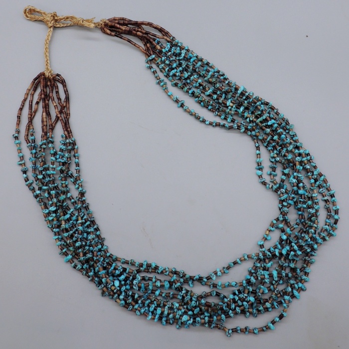 10 strand Turquoise Nugget necklace Marie Aguilar - Product Image