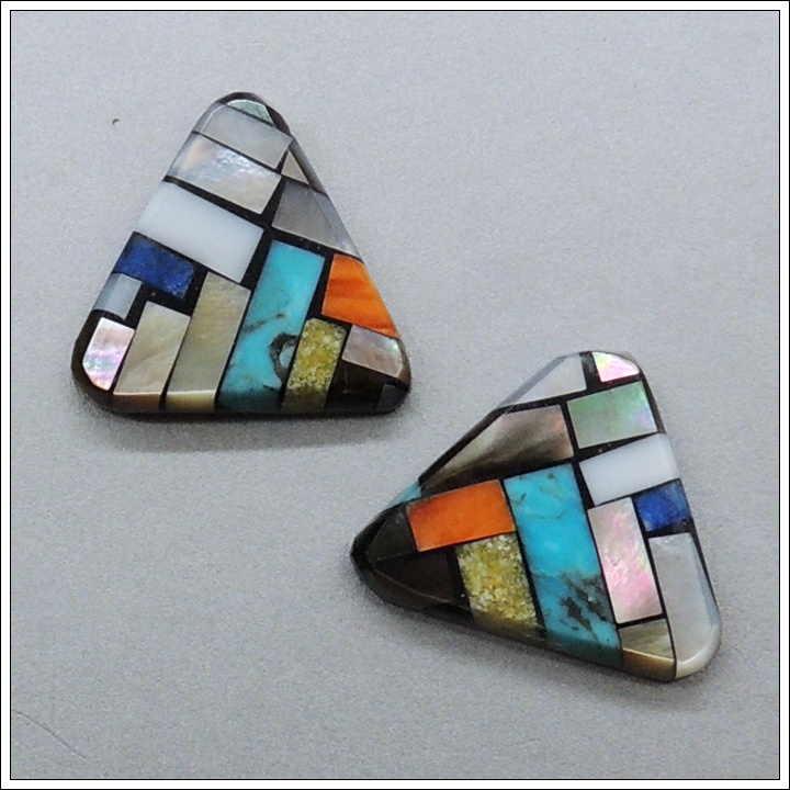 Triangle Inlaid Earrings by Janalee Reano - Product Image