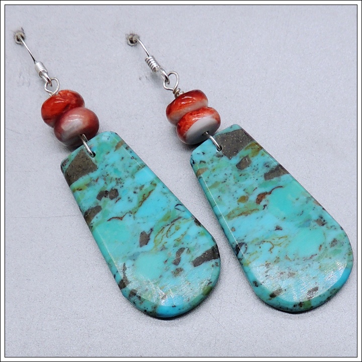  Blue Turquoise Earrings by Lupe Lovato (B) - Product Image