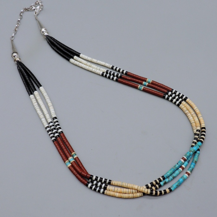 3 strand Multi-Color Choker by Dorene Calabaza (B) - Product Image