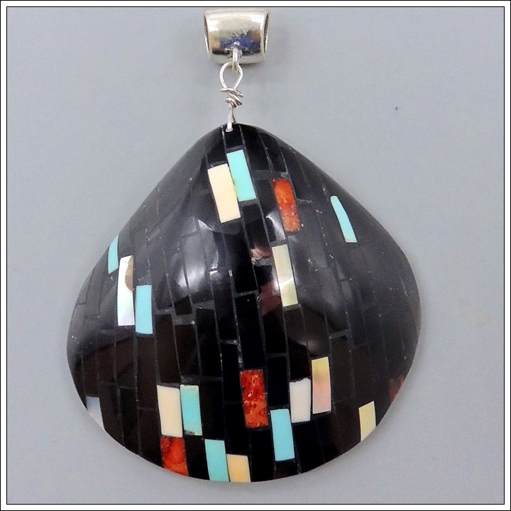 Pen Shell Inlaid Shell by Percy and Charlotte Reano Pen Shell Inlaid Shell by Percy and Charlotte Reano