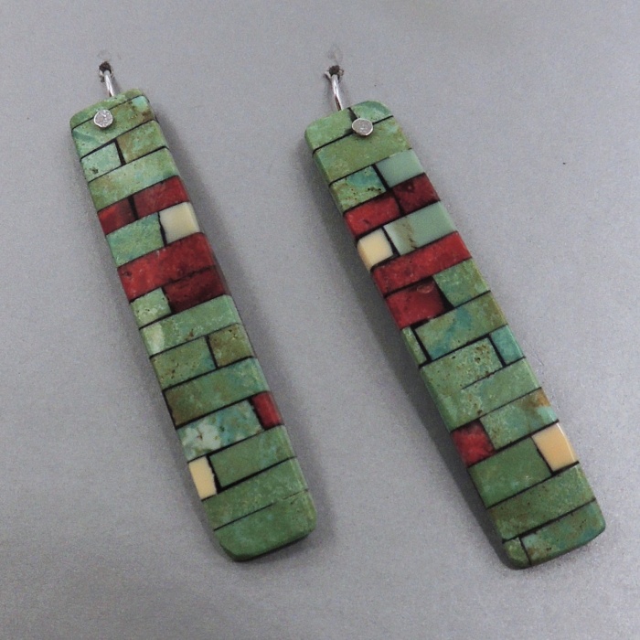 Long Green Earrings by Charlotte Reano - Product Image
