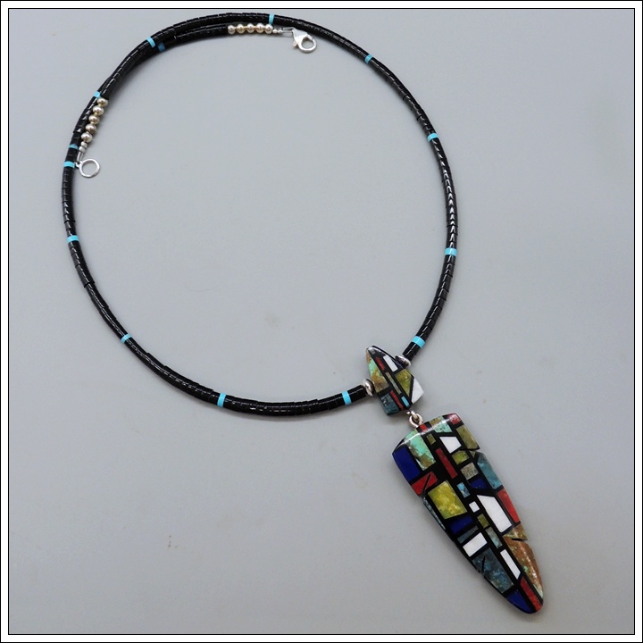 Inlaid Jet Necklace by Chris Nieto - Product Image