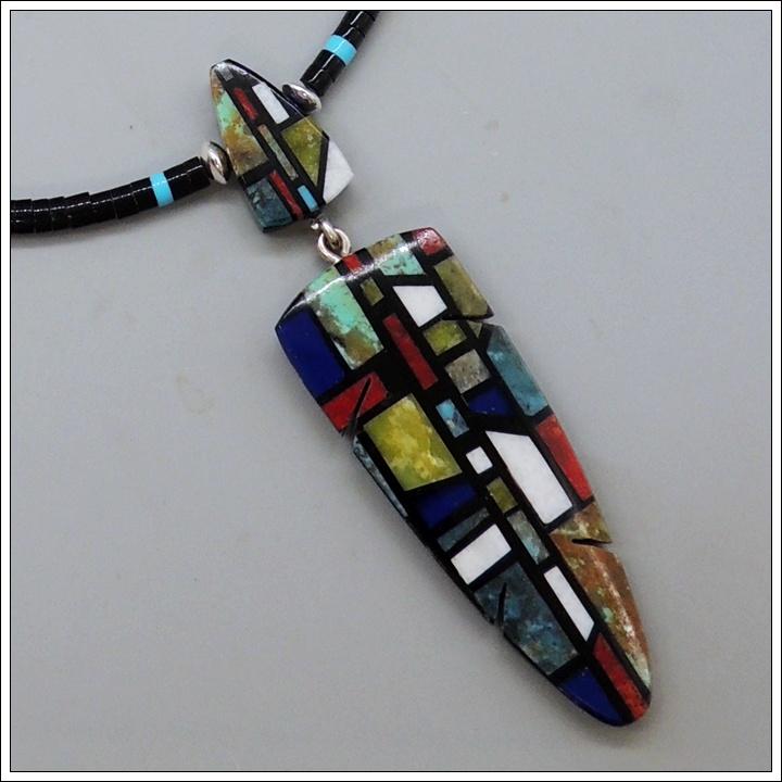Inlaid Jet Necklace by Chris Nieto