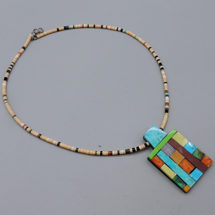 Inlaid  Necklace by Mary Tofoya