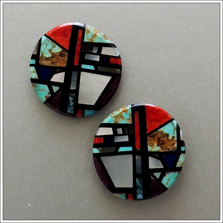 Inlaid Button Earring By Christopher Nieto - Product Image