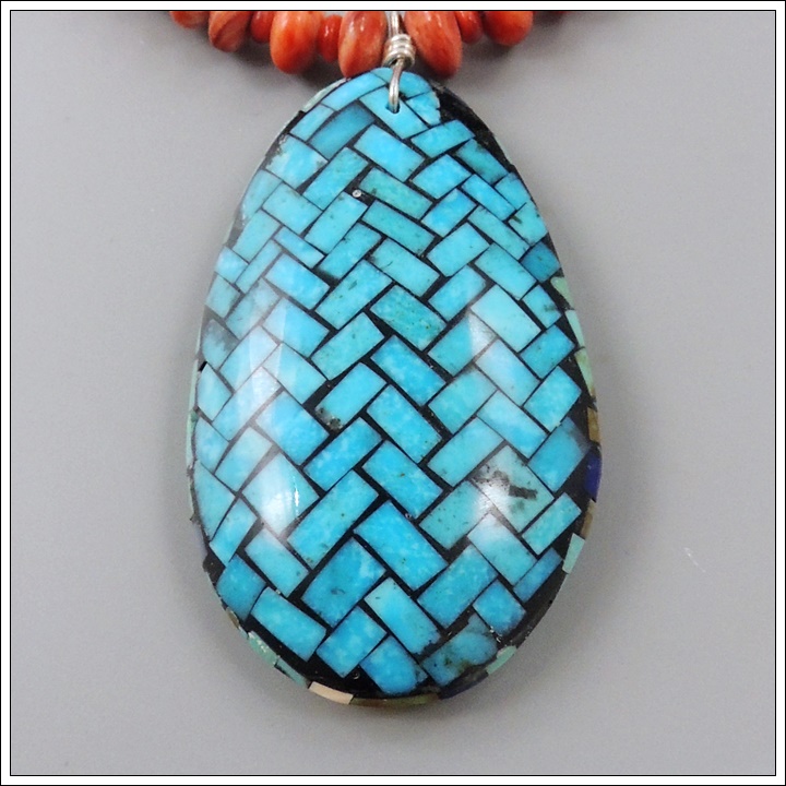 Orange Spiny Oyster Necklace w/Pendant by Charlene Reano