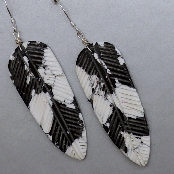 White Feather Earrings by Ronald Chavez - Product Image