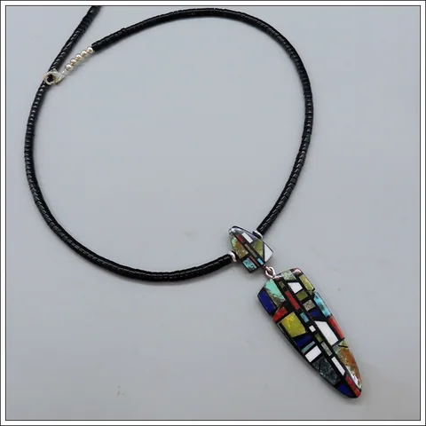 Jet Inlaid Necklace by Chris Nieto
