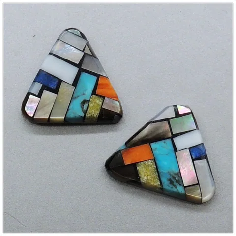 Triangle Inlaid Earrings by Janalee Reano