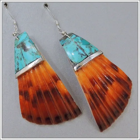Half Inlaid Shell Earrings by Veronica Tortalita