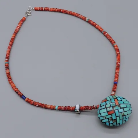 Spiney Oyster Shell Choker w/Pendant by Charlene Reano