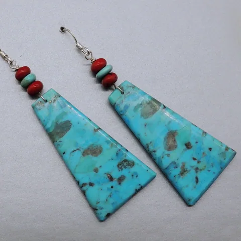 Blue Turquoise Earrings by Lupe Lovato (A)