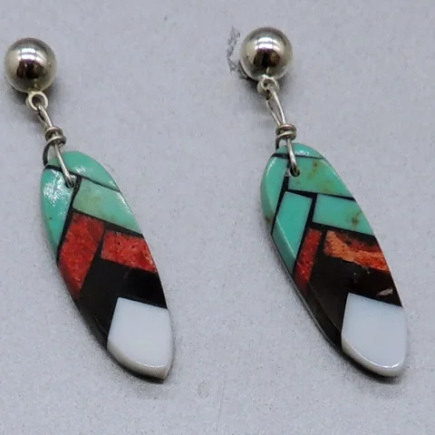 Inlaid Feather Earring