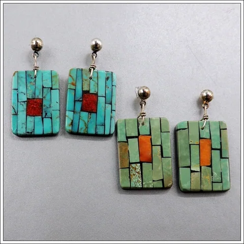 Blue or Green Earrings by Charlotte Reano