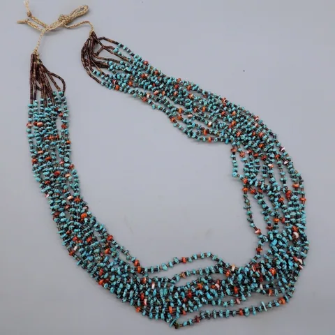 10 strand Turquoise Nugget necklace Marie Aguilar