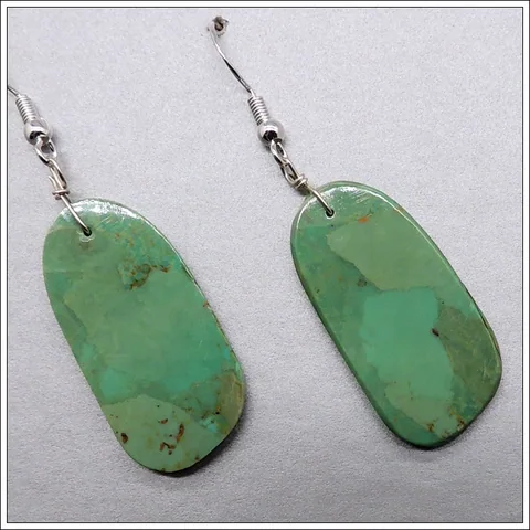 $40 Green Turquoise Slab Earrings