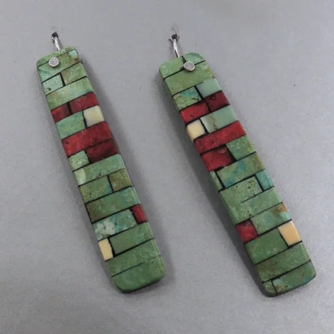 Long Green Earrings by Charlotte Reano