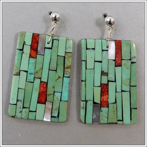 Large Green Earrings by Charlotte Reano